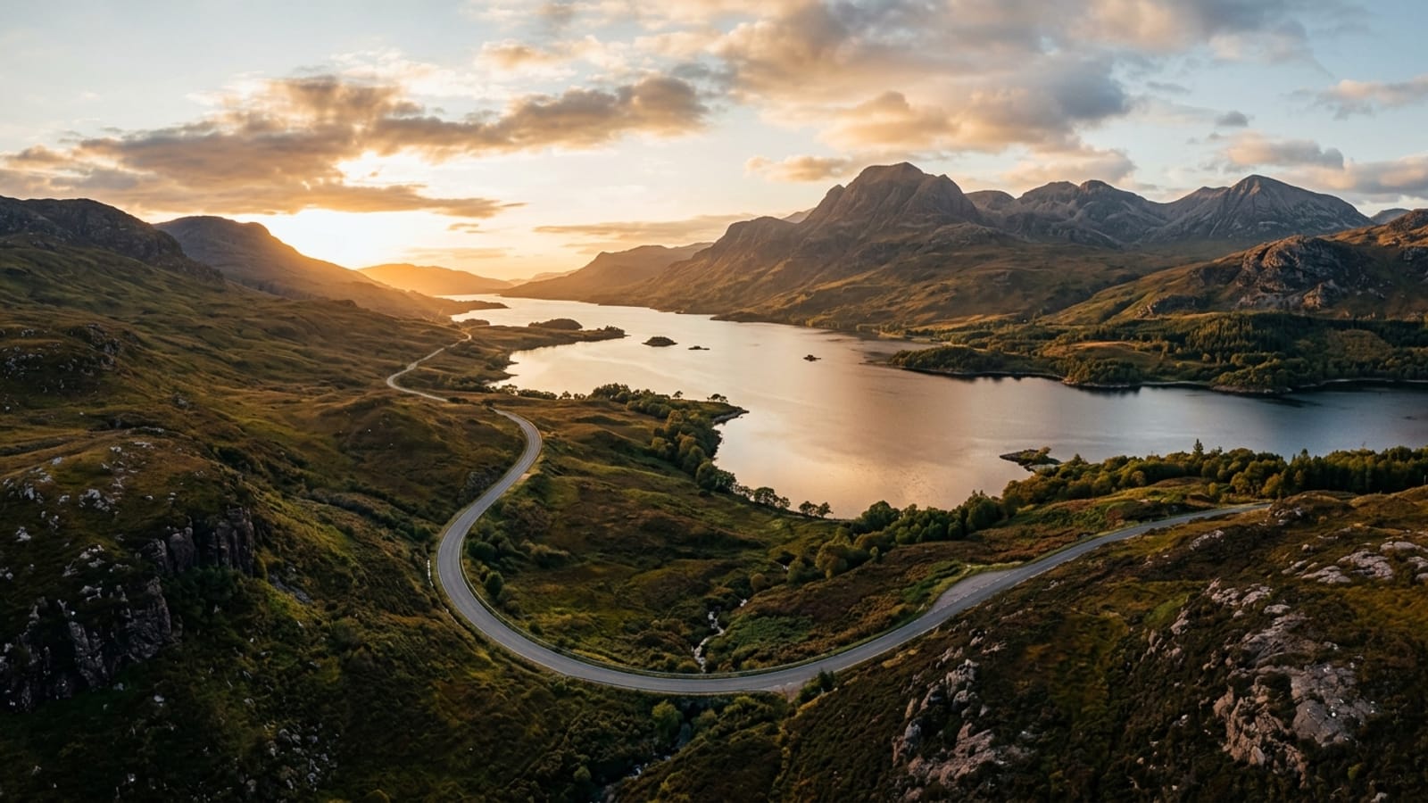 Highland road winding through glens — sample Scottish touring itineraries